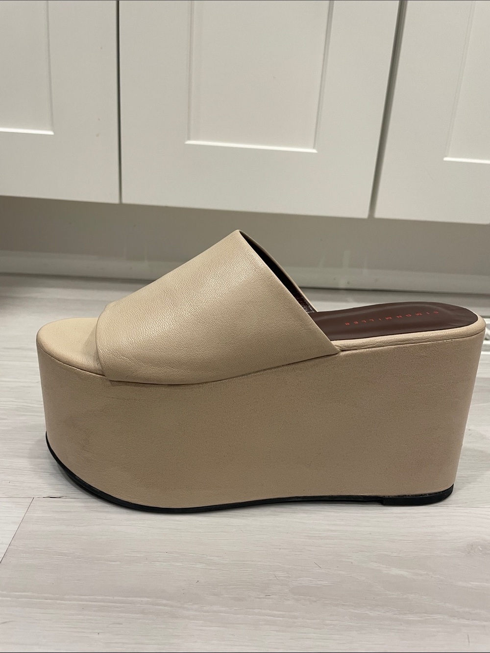 Simon Miller ‘Blackout’ Platform in Light Beige Vegan Leather Sandals Size 40 - Picture 7 of 14